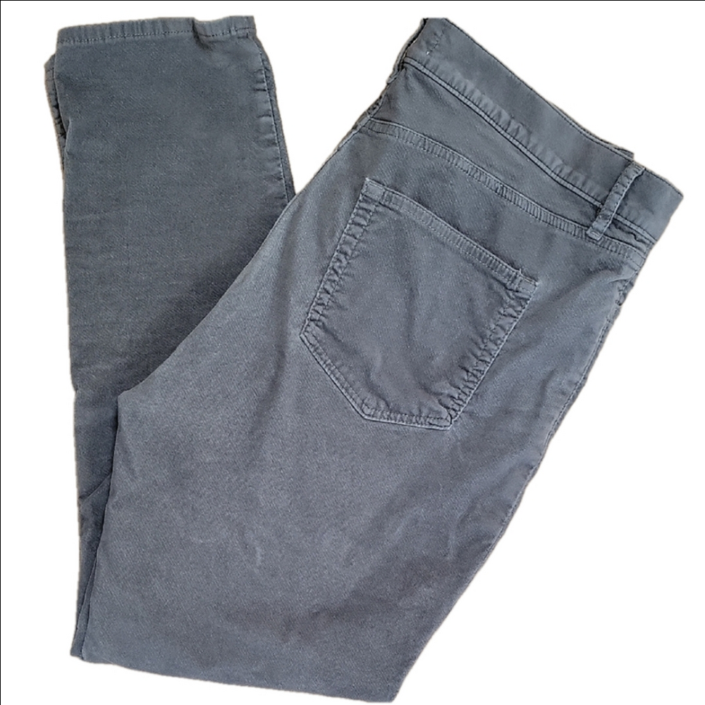 Loft Gray Velour Straight Leg Jeans Size 14 EUC - Picture 1 of 7